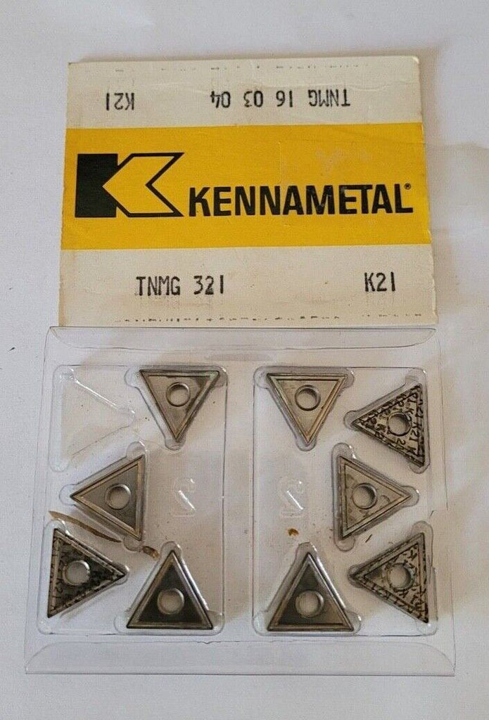 9 Pcs Kennametal TNMG 321 K21 Carbide Inserts Turning Lathe Tools TNMG 16 03 04