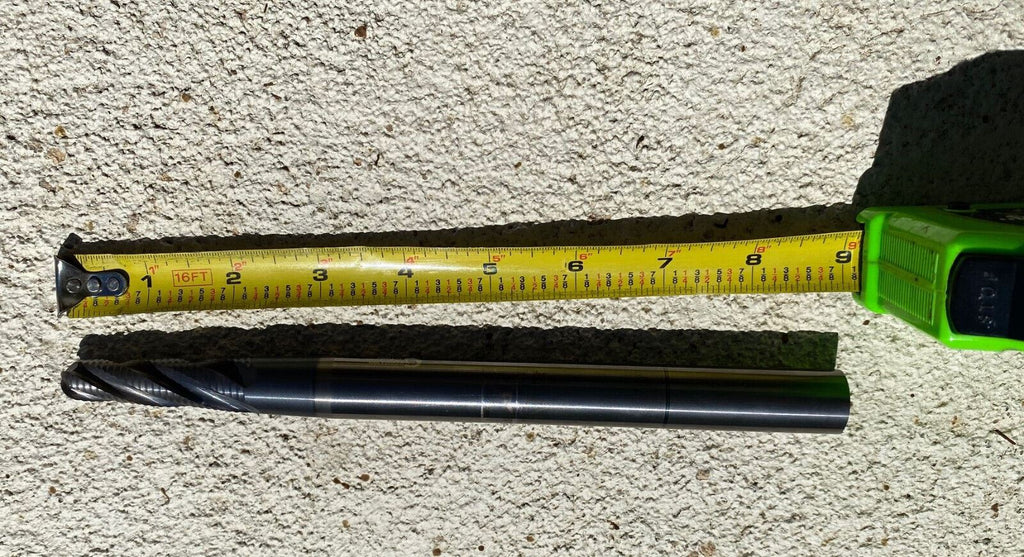 3/4 Inch Tapered Ball Endmill Rougher Solid Carbide Very Long 9" OAL Made in USA