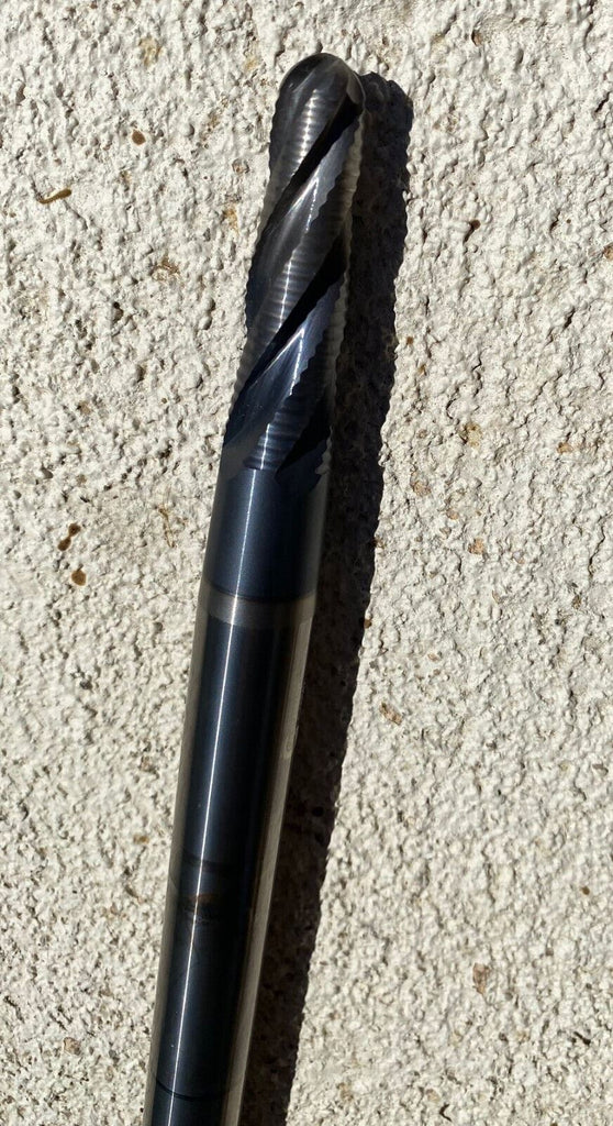 3/4 Inch Tapered Ball Endmill Rougher Solid Carbide Very Long 9