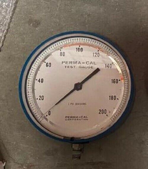 PERMA CAL Test Gauge 0-200 Psig Divisions Pressure Gage