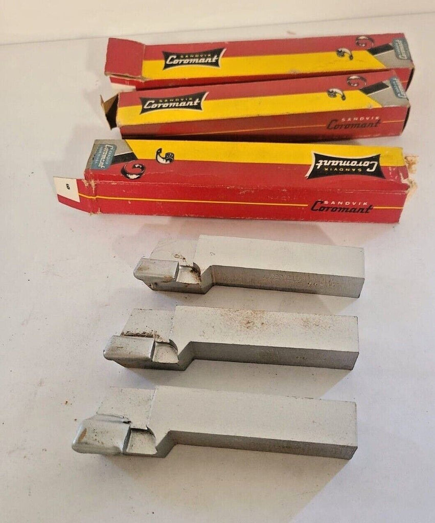 Lot of 3 SANDVIK Coromant Brazed Carbide Lathe Tool Bits 3/4” Shank S1P GR-12