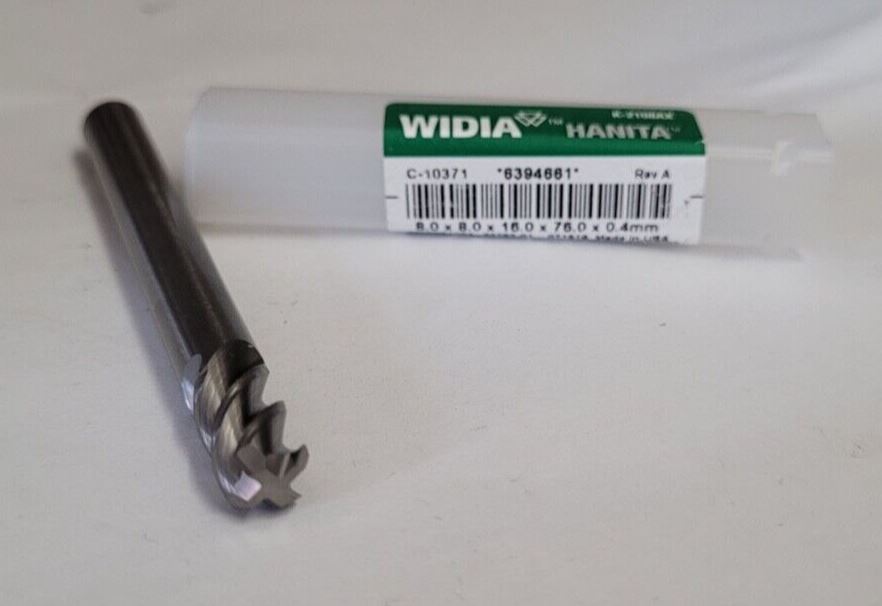 Solid Carbide WIDIA HANITA END MILL 8mm X 8 X 16 X 76  4 Flute C-10371 6394661