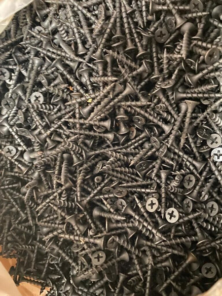 (10,000)  Phillips Bugle Head 6 x 1-1/8 Coarse Drywall Wood Screw - Hard Black