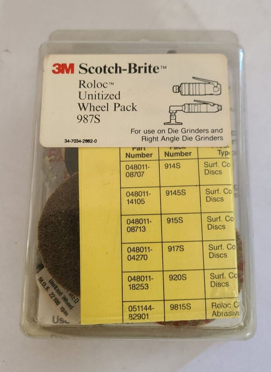 3M Roloc Disc Pack 987S Unitized Wheel Various 2 inch Discs Scotch-Bri
