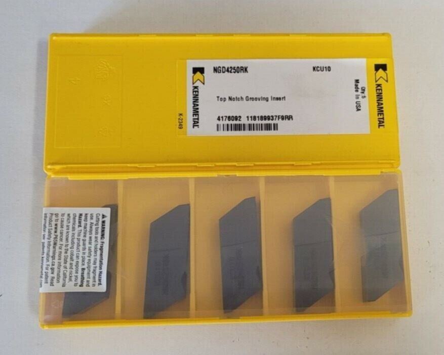 5 Pcs Kennametal NGD4250RK KCU10 Grooving Carbide Inserts Lathe Top Notch USA