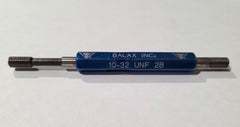 10-32 UNF 2B BALAX GO & NO GO Thread Plug Gages GO P.D. .1697 & NOGO .1736