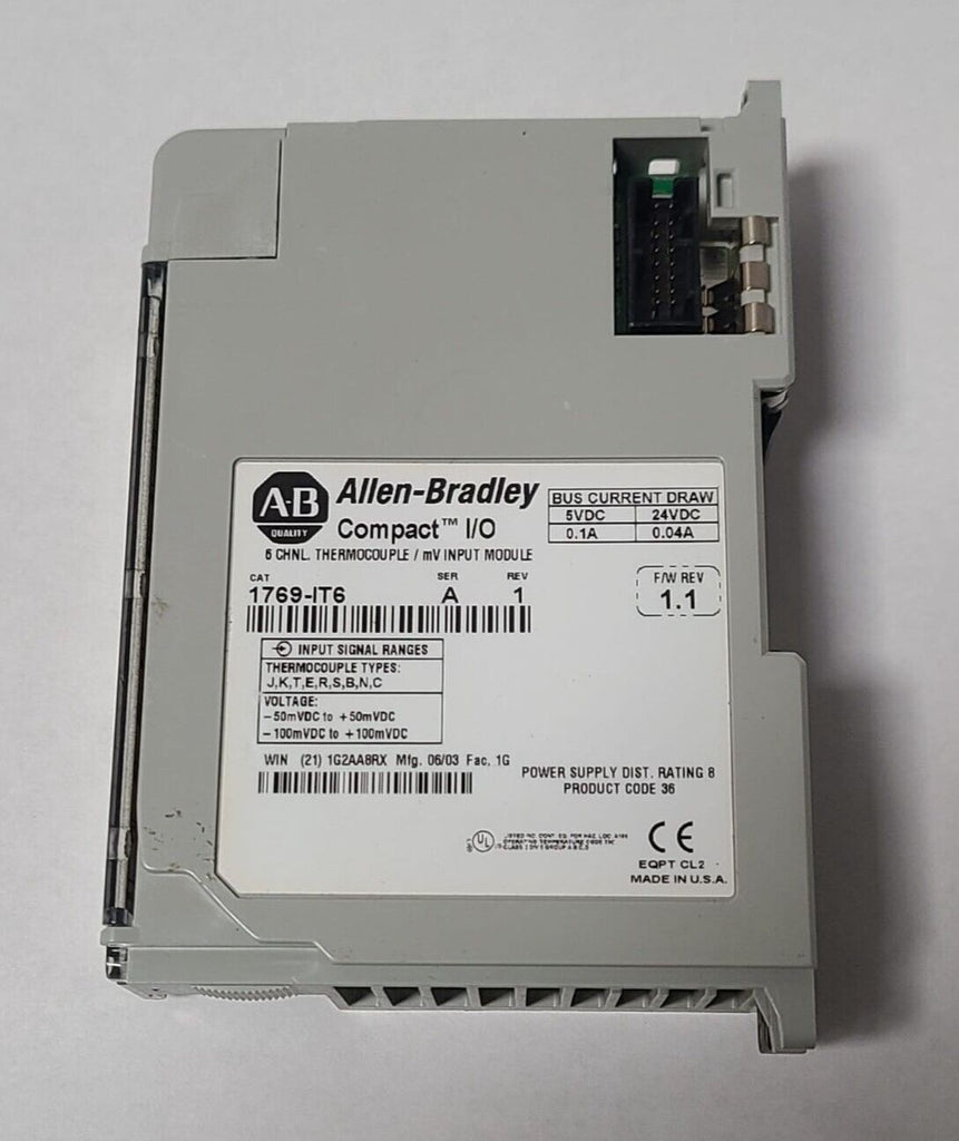 Allen Bradley 1769-IT6 SER A Rev 1 FW 1.1 Compact I/O 6-Ch Thermocoupl