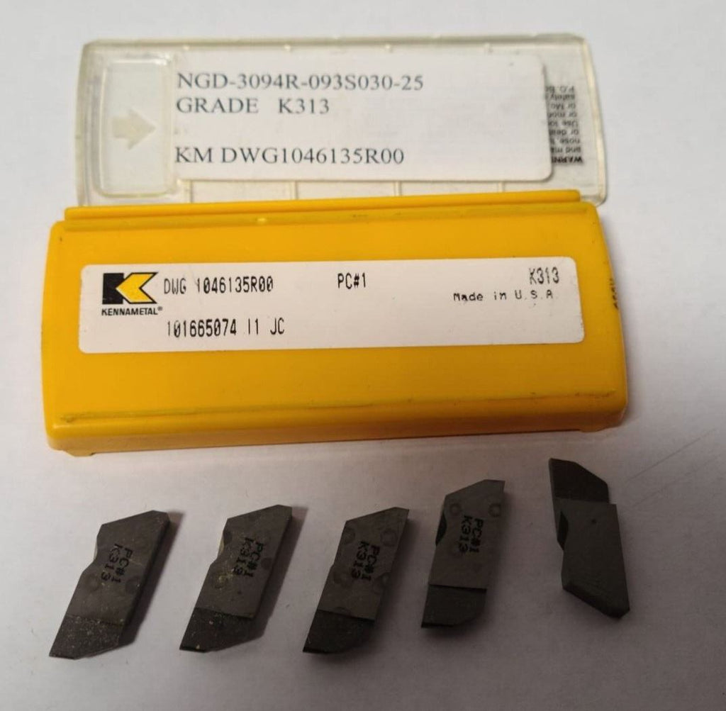 Kennametal DWG 1046135R00 K313 NGD 3094R Carbide Grooving Inserts 5 Pcs USA New