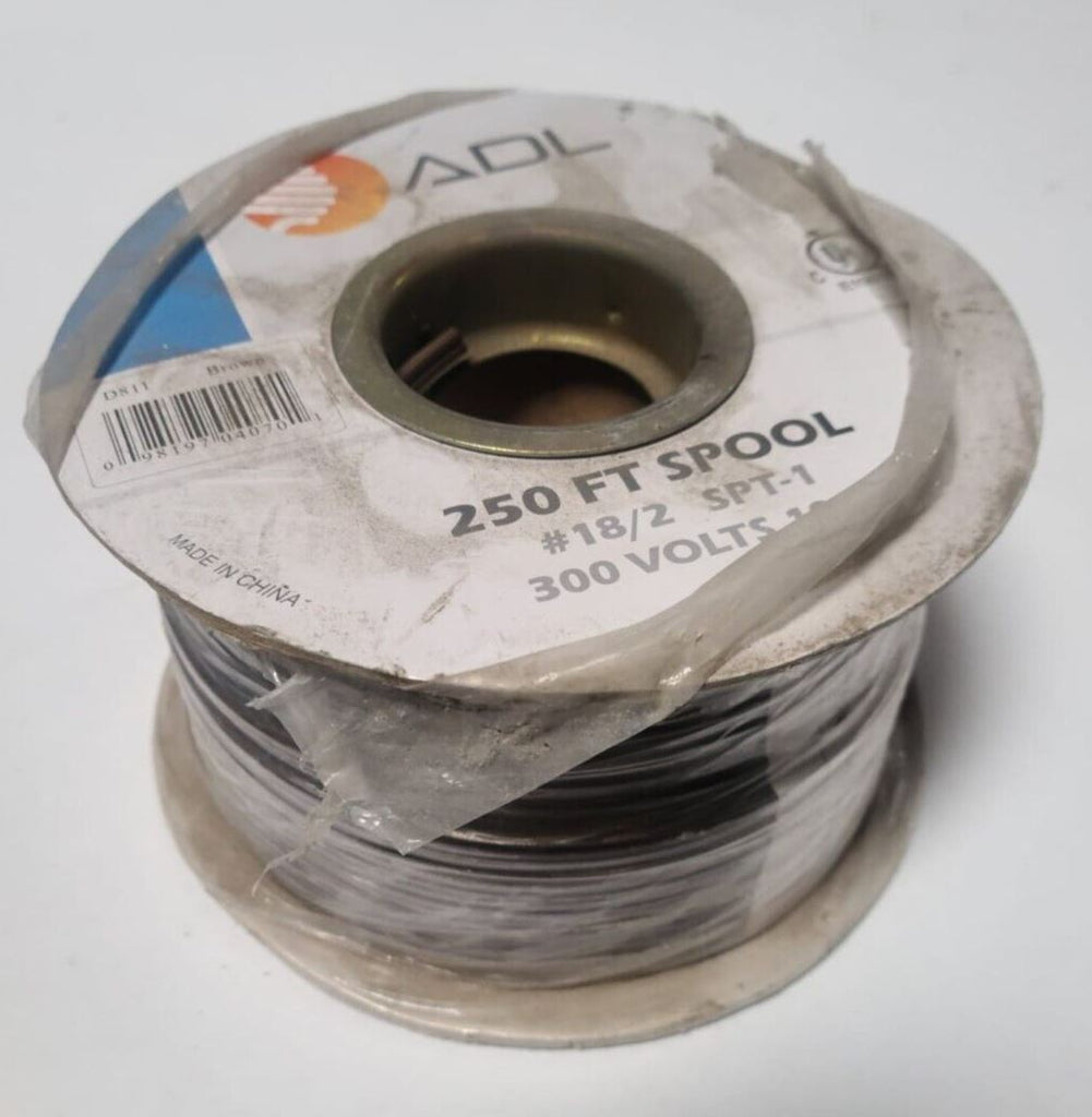 ADL 250 Feet Spool Flexible Cord 18/2 SPT-1 300V Brown 18/2C 250FT 300 VOLT