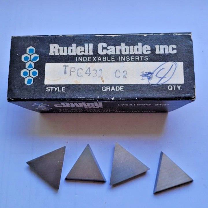 4 Pcs Rudell Carbide TPG 431 C2 Lathe Carbide Inserts New Made In USA