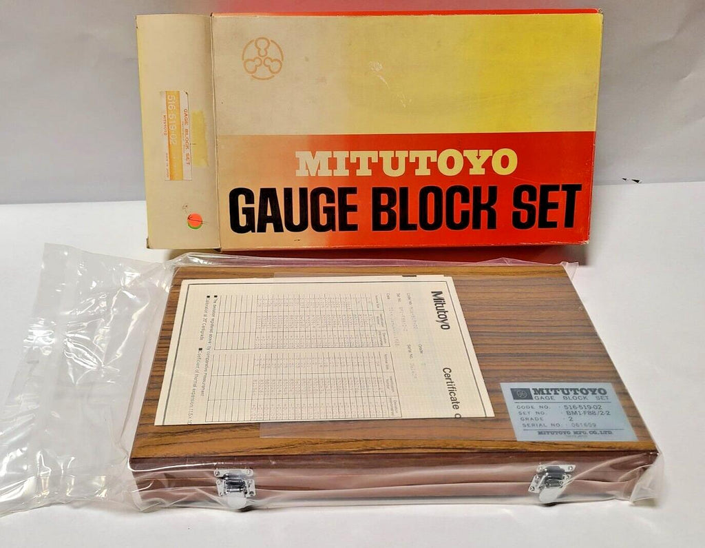 MITUTOYO 516 GAGE GAUGE BLOCK SET 516-519-02 GRADE 2 Brand New Free Shipping