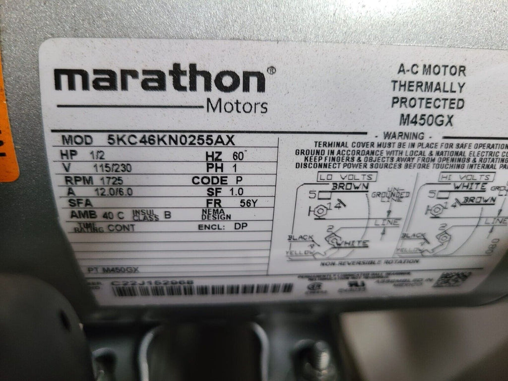 Vacuum Pump Air Compressor MARATHON 5KC46KN0255AX 5KH33GN293KX Motor Tank
