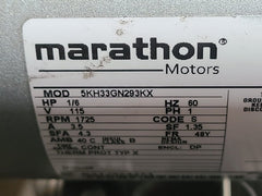 Vacuum Pump Air Compressor MARATHON 5KC46KN0255AX 5KH33GN293KX Motor Tank