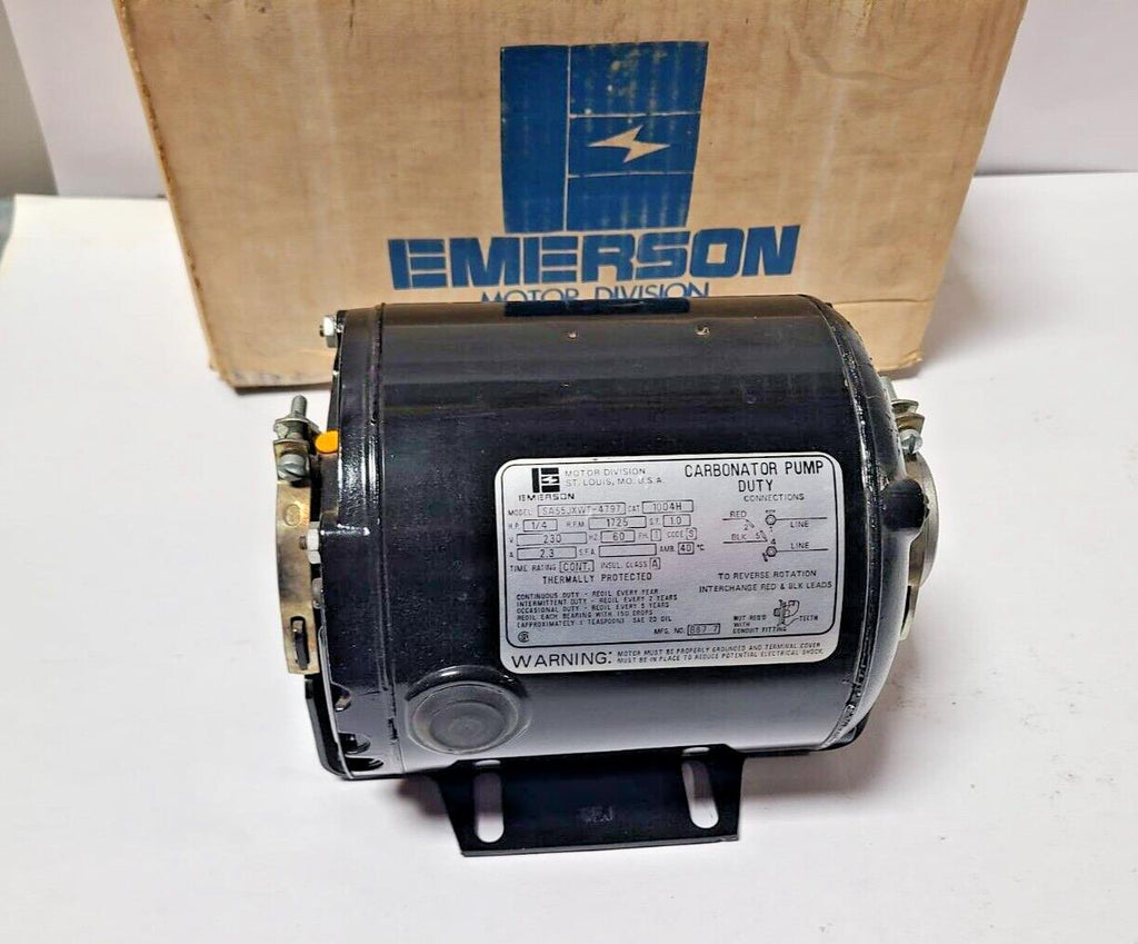 Emerson SA55JXWT-4797 Carbonator Pump Duty Motor 230V 1/4 HP 60Hz 1725 Rpm 1Ph