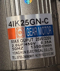 Yongkun Electrical 4IK25GN-C Gear MOTOR 4GN-10K gear head