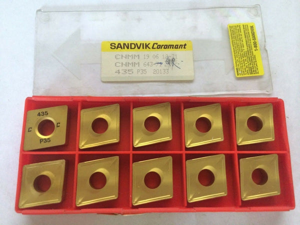 10 Pcs SANDVIK Coromant CNMM 643 19 06 12 71 435 P35 Lathe Carbide Inserts Gold