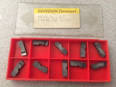 SANDVIK Coromant R154 91 3 215 H20 K20 Grooving Lathe Carbide Inserts 10 Pcs New
