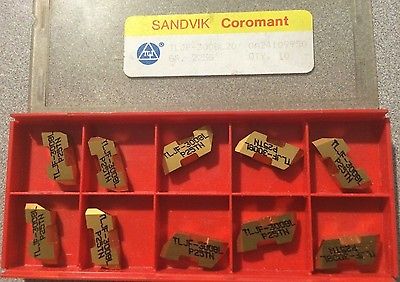 SANDVIK Coromant TLJF 3008L 225G P25TN Lathe Grooving Carbide 10 Inserts Gold