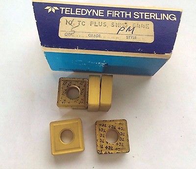 5 Pcs Teledyne Firth Sterling SNMG 544E TC PLUS PM Lathe Carbide Inserts Gold