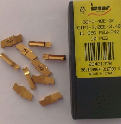ISCAR GIPI 40E-04 4.00E-0.40 IC 656 Carbide Inserts 10Pc Grooving Self Grip Gold