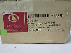100 Carborundum Abrasives Aluminum Oxide Paper Open 3-2/3 x 9 80 Grit 10881 New