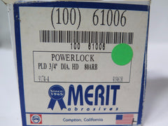 100 Pcs MERIT Power-Lock Abrasive Disc 61006 PLD 3/4