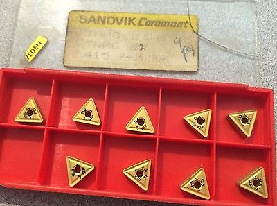 SANDVIK Coromant TNMG 222 415 11 03 08 P-K15 Lathe Carbide Inserts 9Pcs Gold New