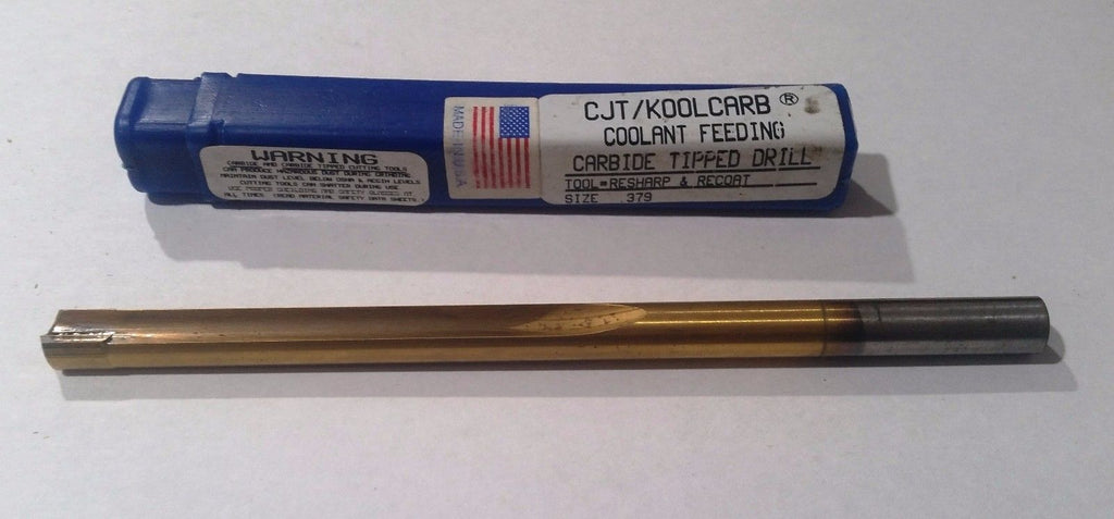 CJT KOOLCARB Coolant Feeding Carbide Tipped Drill Reshape & Recoat Tool .379 USA