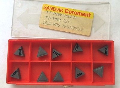 10 Pcs SANDVIK Coromant TPMR 221 110304 1025 P25 Lathe Mill Carbide Inserts Tool