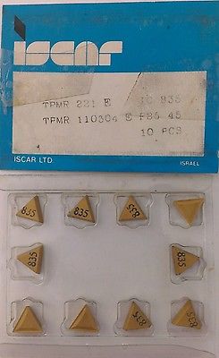 ISCAR TPMR 221 E IC 835 Carbide Inserts 10 Pcs Lathe Turning Mill Tools New Gold