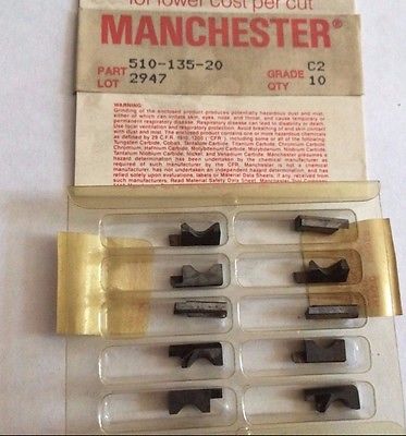 MANCHESTER 510 135 20 C2 Grooving Lathe Carbide Inserts 10 Pcs New Tools