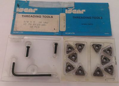 ISCAR Threading Tool 3/8 N R 10 UNJ IC 70 Carbide Inserts 10 Pcs Thread Lathe