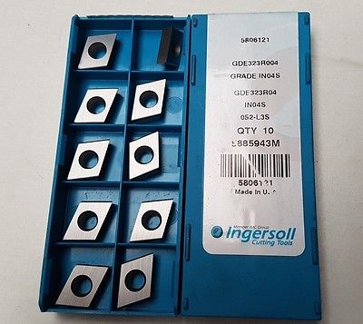 10 Pcs Ingersoll Cutting Tools GDE 323 R004 708 IN04S Lathe Carbide Inserts Tool