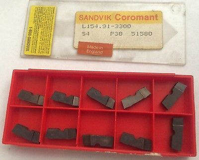 SANDVIK Coromant L154.91-3300 24 P30 Grooving Lathe Carbide Inserts 10 Pcs New