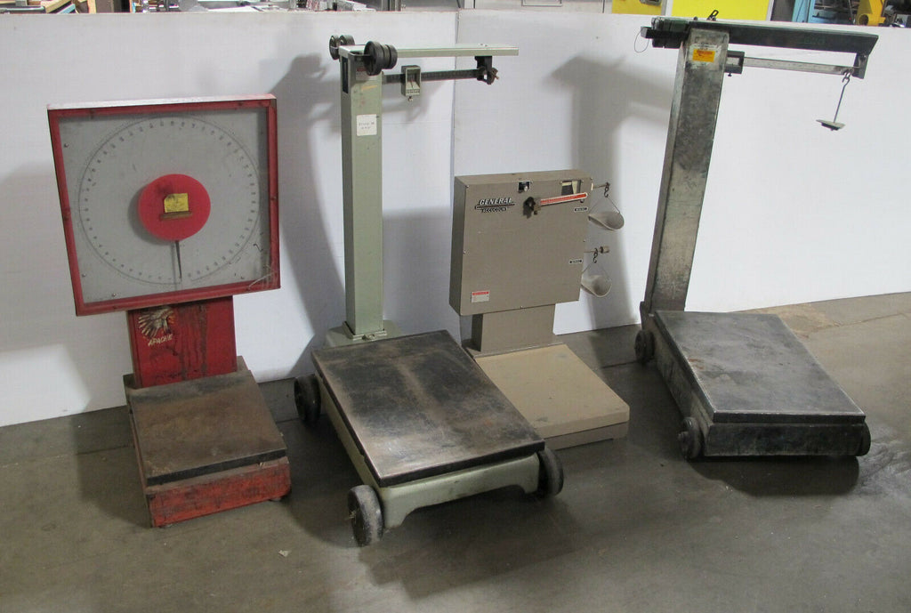 Lot of 4 Vintage Scales TOLEDO DETECTO GENERAL ACCUCOUNT 1000 LB