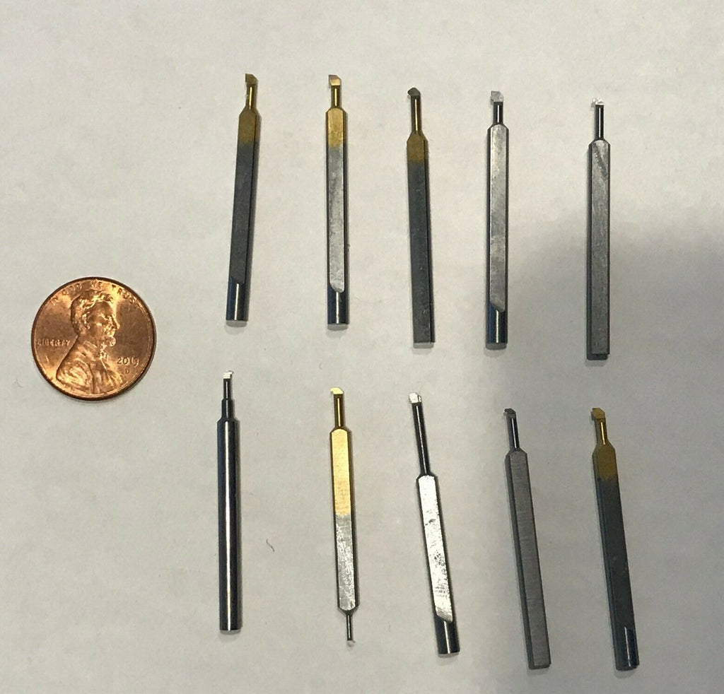Lot 10 Solid Carbide Mini Micro Boring Bars Watchmaker Jewelry Lathe Threading
