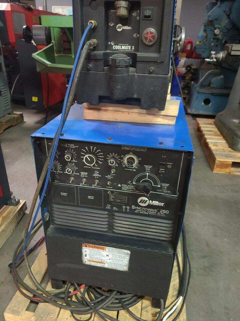MILLER SYNCROWAVE 250 CONSTANT CURRENT AC/DC WELDING POWER SOURCE COOLMATE 3