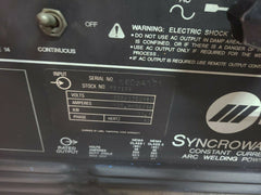 MILLER SYNCROWAVE 250 CONSTANT CURRENT AC/DC WELDING POWER SOURCE COOLMATE 3