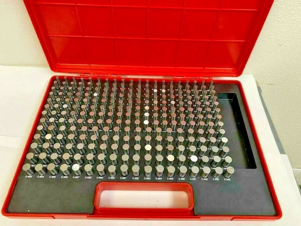 MHC Plug and Pin Gage Set M2 Minus Gauges Metal 250 Pcs Size 0.251" to 0.500