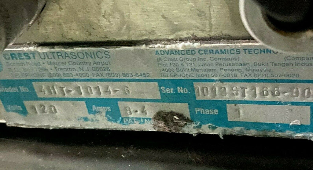 Crest Ultrasonic Cleaner Model 4HT-1014-6 Genesis Ultrasonic Generator 4G-500-6