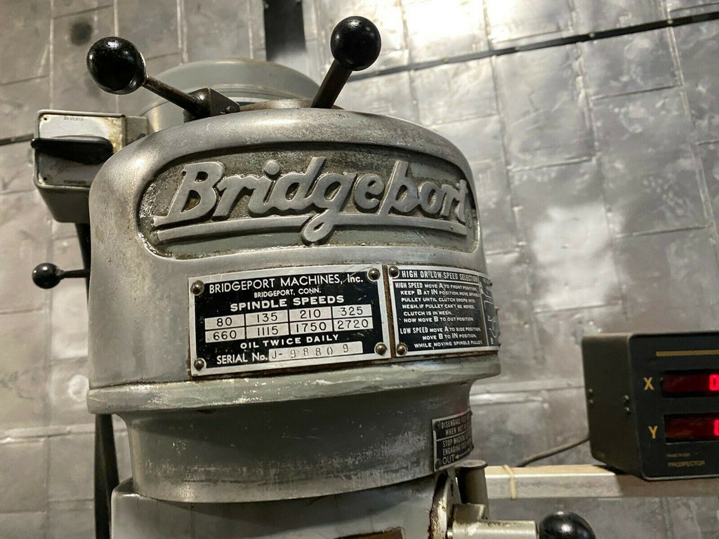 Bridgeport Vertical Mill Milling Machine 9 x 42 Digital Read Out Power Feed
