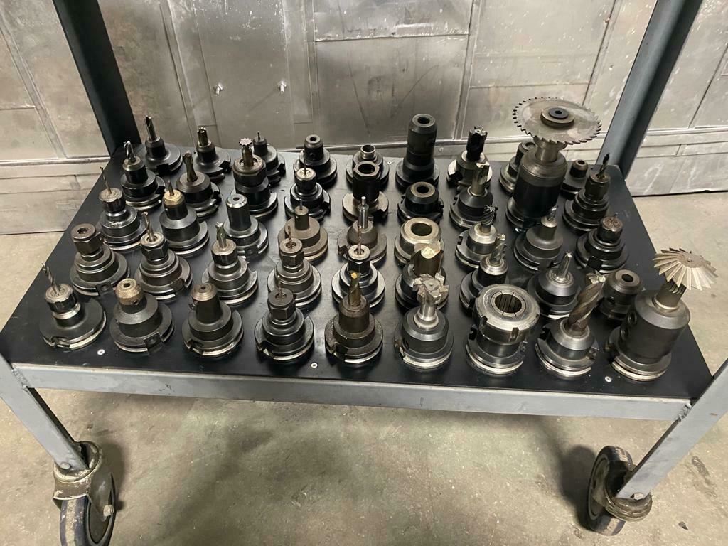 Lot of 90 CAT40 Tool Holders for Fadal CNC Vertical Machining Center With Cart