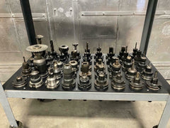 Lot of 90 CAT40 Tool Holders for Fadal CNC Vertical Machining Center With Cart