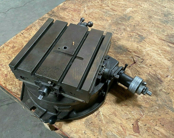 15" Rotary Table DMT-15 TROYKE X Y Cross Slide Milling Tool High T-Slotted Mount