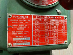 Powermatic Model 1150 Variable Speed Drill Press Made in USA