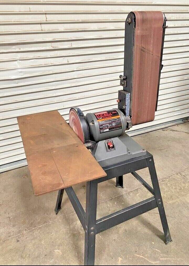 Craftsman 351.225950 6" x 48" Belt 9" Disc Grinder Sander 1 1/2 HP With Stand