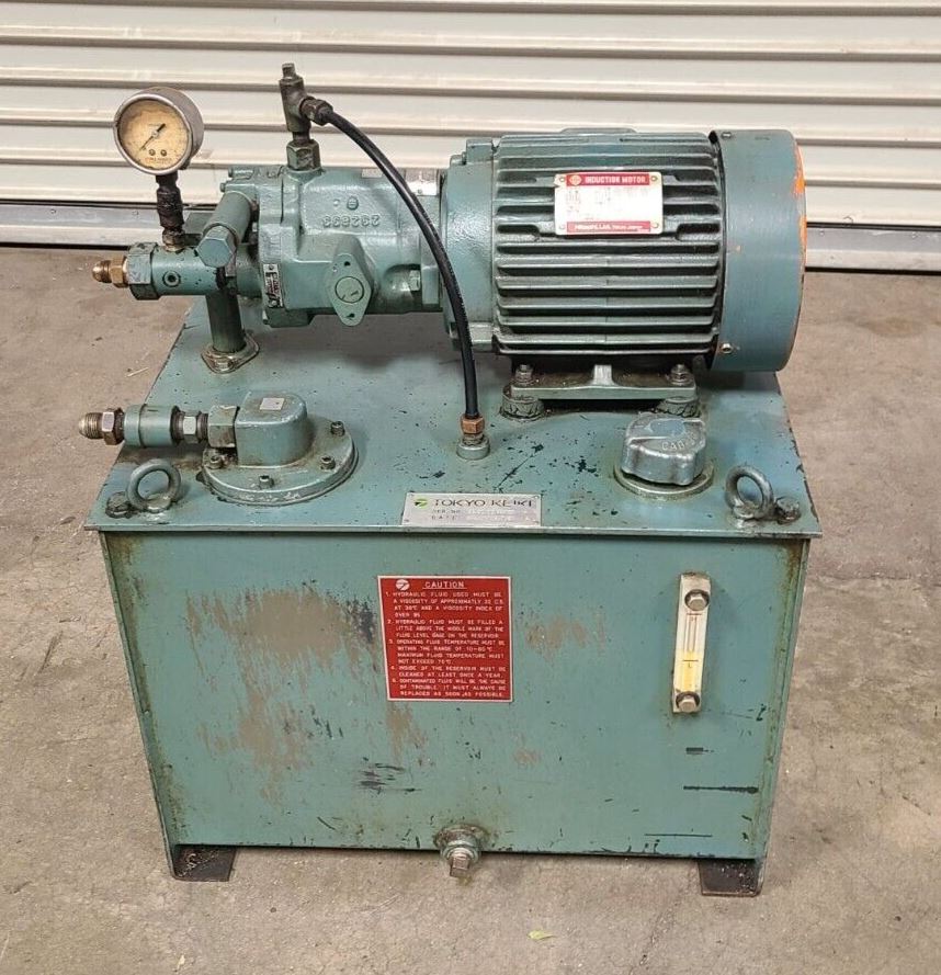 TOKYO KEIKI HYDRAULIC POWER UNIT Hitachi 3 Phase Motor 1.5 Kw VICKERS Pump