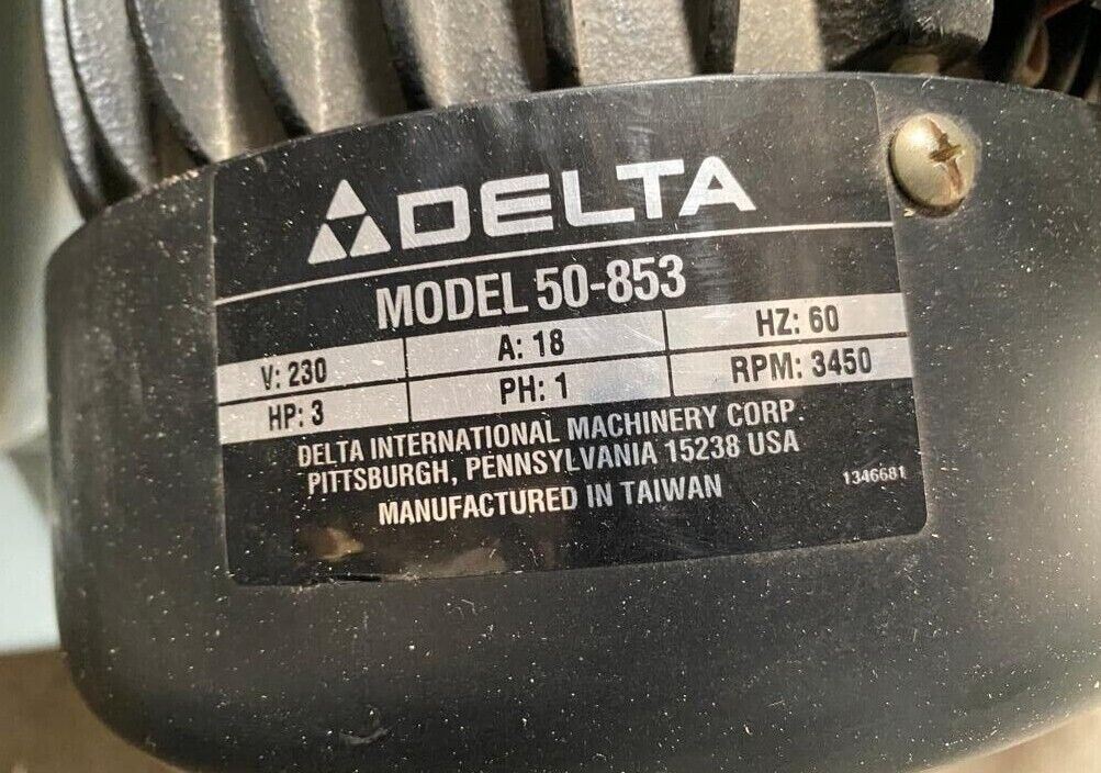 Delta 50-853 Dust Collector 3 HP Single Phase Stage On Wheels