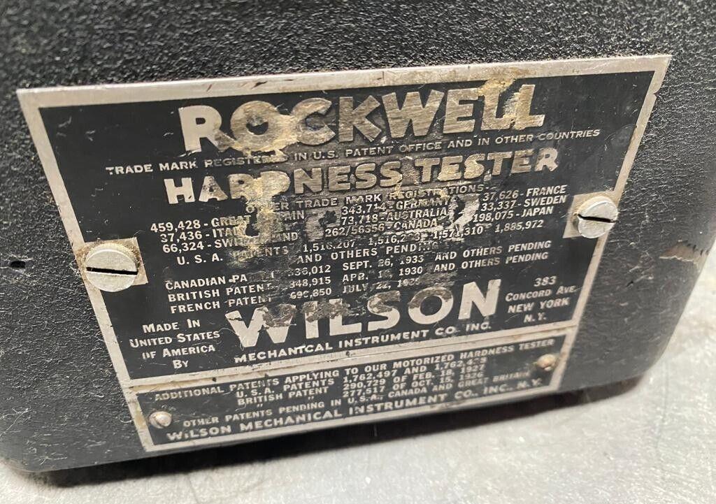 Rockwell Wilson Model 3QR Hardness Tester Machinist Testing Tool