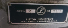 LITTON Model KA Glass Lathe 35” Swing 72” Centers 8” Bore Large Rare Machine Local Pickup